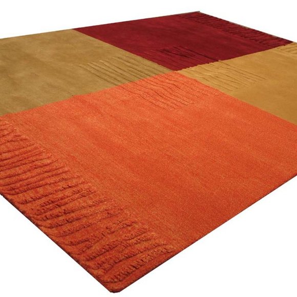 Warm Tones Symphony Hand-Tufted Wool Rug - Picture 2 of 3